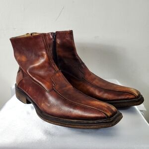 Classic Men Casual Ankle Boots Shoes Genuine Leather Made In Italy